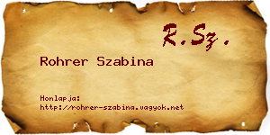 Rohrer Szabina névjegykártya