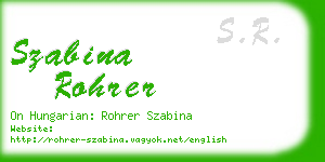 szabina rohrer business card